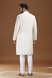 BEIGE COTTON DOBBY LONG KURTA