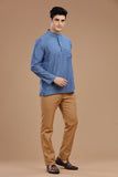 SLUB COTTON SHORT KURTA FULL SLEEVES