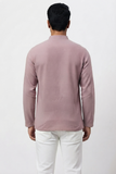 LAVENDER SELF TEXTURED COTTON SHORT KURTA FULL SLEEVES