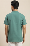 TEXTURED SOFT COTTON SHORT KURTA HALF SLEEVES