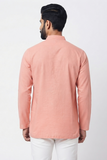 LAVENDER TEXTURED SOFT COTTON SHORT KURTA FULL SLEEVES
