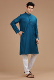 BLUE LUSTRE COTTON LONG KURTA