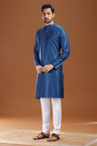 BLUE VISCOSE SILK LONG KURTA