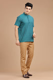 DOBBY COTTON SHORT KURTA HALF SLEEVES