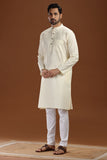 CREAM LINEN COTTON LONG KURTA