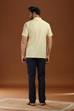 BEIGE LINEN COTTON HALF SLEEVES SHORT KURTA