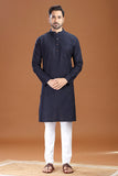 BLACK LINEN COTTON LONG KURTA