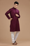 WINE LUSTRE COTTON LONG KURTA