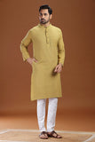 MUSTURD COTTON DOBBY LONG KURTA
