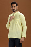 LEMON LINEN COTTON FULL SLEEVES SHORT KURTA