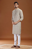 GREEN COTTON DOBBY LONG KURTA