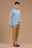 DOBBY COTTON SHORT KURTA FULL SLEEVES