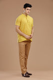 SLUB COTTON SHORT KURTA HALF SLEEVES