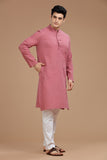 PINK COTTON DOBBY LONG KURTA