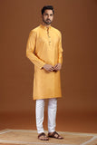 BEIGE VISCOSE SILK LONG KURTA
