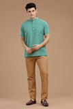 DOBBY COTTON SHORT KURTA HALF SLEEVES