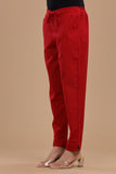 MAROON COTTON SLUB PANTS