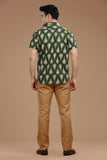 GREEN BLOCKPRINT SHIRT HALF SLEEVES SHIRT