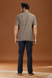 GREY DOBBY COTTON SHORT KURTA HALF SLEEVES