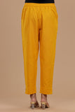 MUSTARD COTTON SLUB PANTS