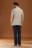 GREY DOBBY COTTON SHORT KURTA HALF SLEEVES