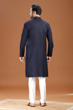 BLACK LINEN COTTON LONG KURTA