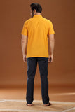 YELLOW DOBBY COTTON SHORT KURTA HALF SLEEVES