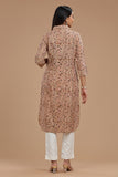 HANDBLOCK KALAMKARI WOMEN KURTA WITH COLLAR