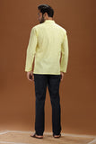 LEMON LINEN COTTON FULL SLEEVES SHORT KURTA
