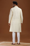 CREAM LINEN COTTON LONG KURTA