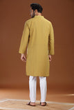 MUSTURD COTTON DOBBY LONG KURTA