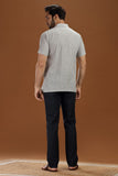 WHITE DOBBY COTTON SHORT KURTA HALF SLEEVES
