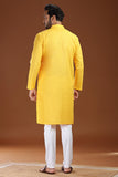 YELLOW LINEN COTTON LONG KURTA