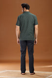 GREEN DOBBY COTTON SHORT KURTA HALF SLEEVES