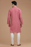 PINK COTTON DOBBY LONG KURTA