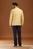 BEIGE LINEN COTTON FULL SLEEVES SHORT KURTA