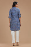 BLOCKPRINT COTTON KURTI WITH ROLL UP SLEEVES