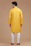 YELLOW LUSTRE COTTON LONG KURTA