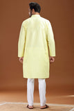 YELLOW LINEN COTTON LONG KURTA
