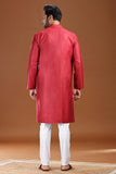 MAROON VISCOSE SILK LONG KURTA