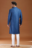 BLUE VISCOSE SILK LONG KURTA