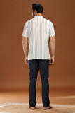WHITE DOBBY COTTON SHORT KURTA HALF SLEEVES