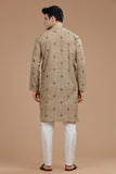 BROWN COTTON DOBBY LONG KURTA