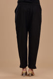 BLACK COTTON SLUB PANTS