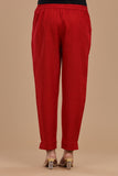 MAROON COTTON SLUB PANTS