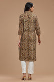 HANDBLOCK KALAMKARI WOMEN KURTA WITH COLLAR