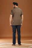 GREY PRINTED COTTON SHORT KURTA HALF SLEEVES