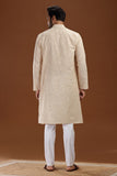BEIGE COTTON DOBBY LONG KURTA