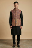 Luxury Jacquard Pashmina inspired  Waistcoat for Men in Traditional Indian Pattern