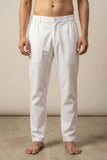 Men’s cotton pyjama with zipper fly, belt loops and half elastic waist